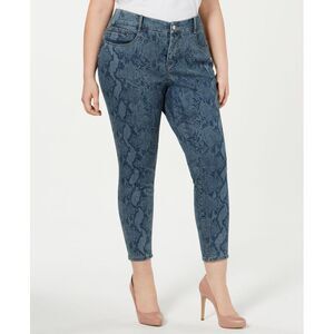 Ysj Plus Size Snake Print Skinny Ankle Jeans